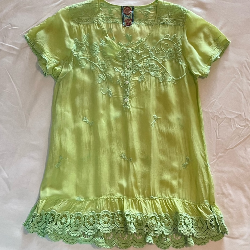 Stunning Johnny Was Embroidered Blouse Sz Medium